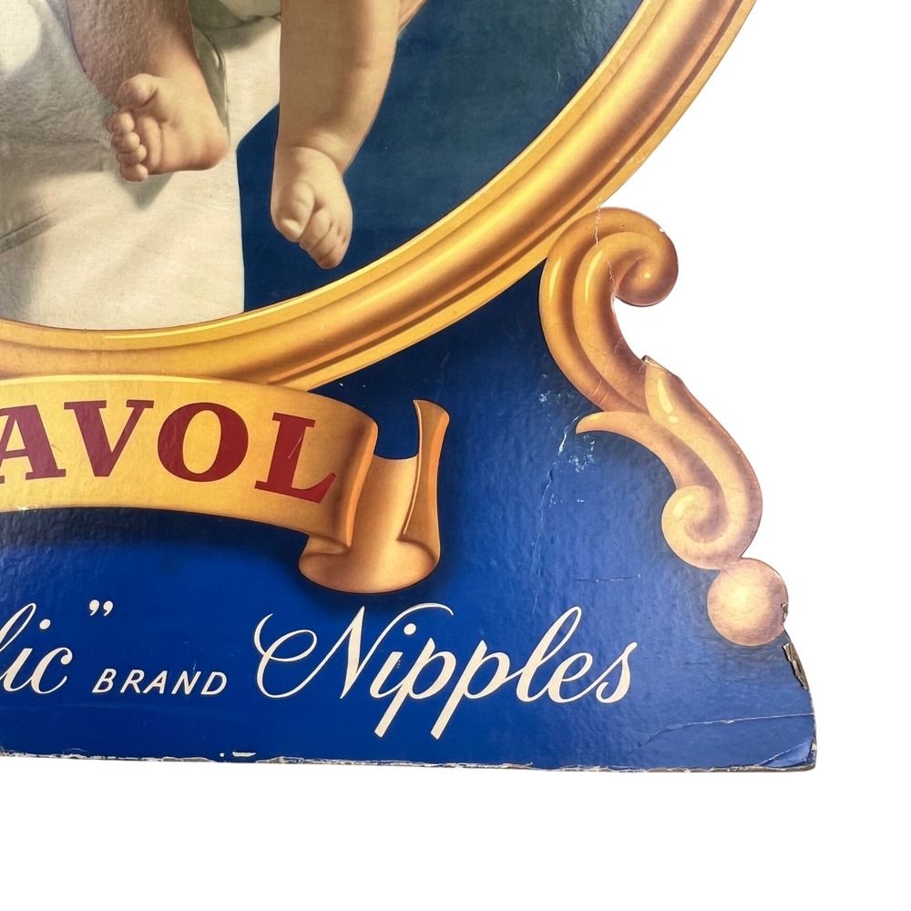 1940s Davol Nipples‎ Vintage Advertising X-LARGE SIGN 40" Cardboard Nurse Baby - Picture 7 of 16